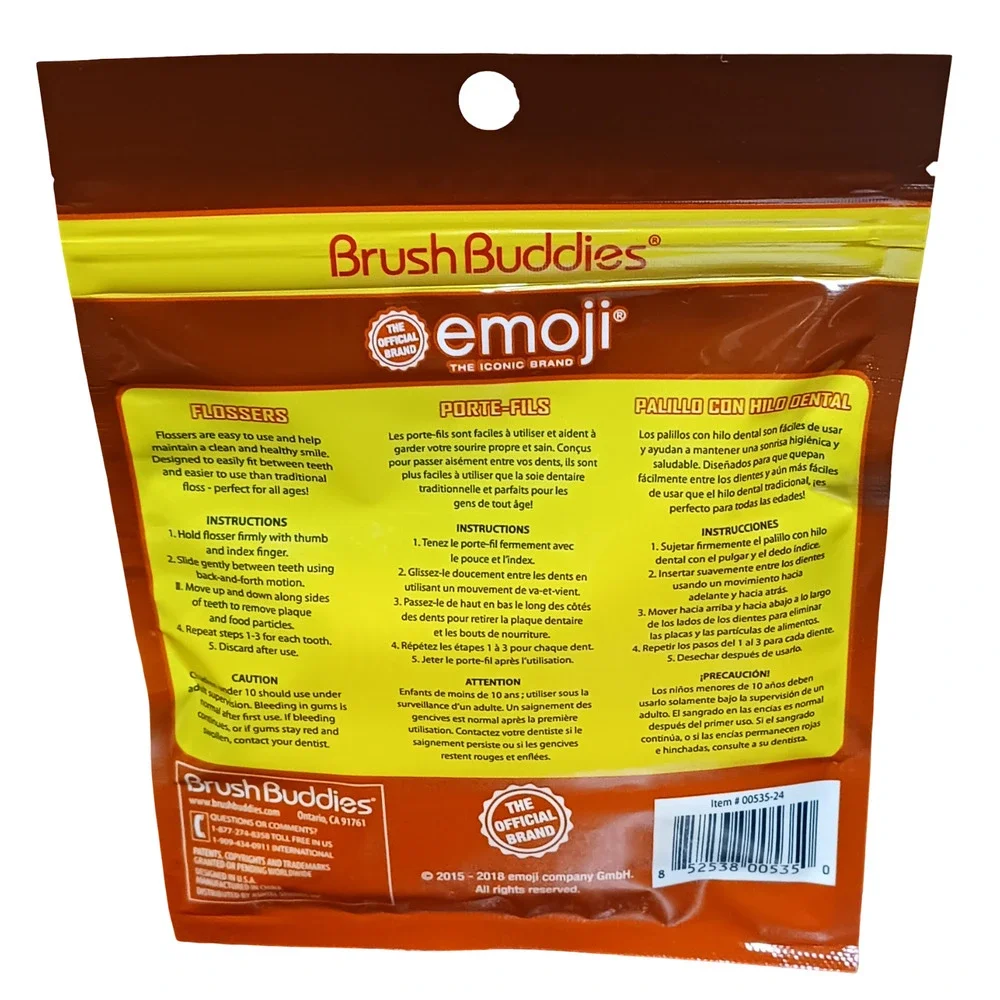 Brush Buddies Emoji Sonic Toothbrush Battery Powered + 36 Flossers Kids Set New